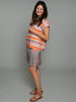 The Relaxed Tee - Pink Stripes / Pink Dots